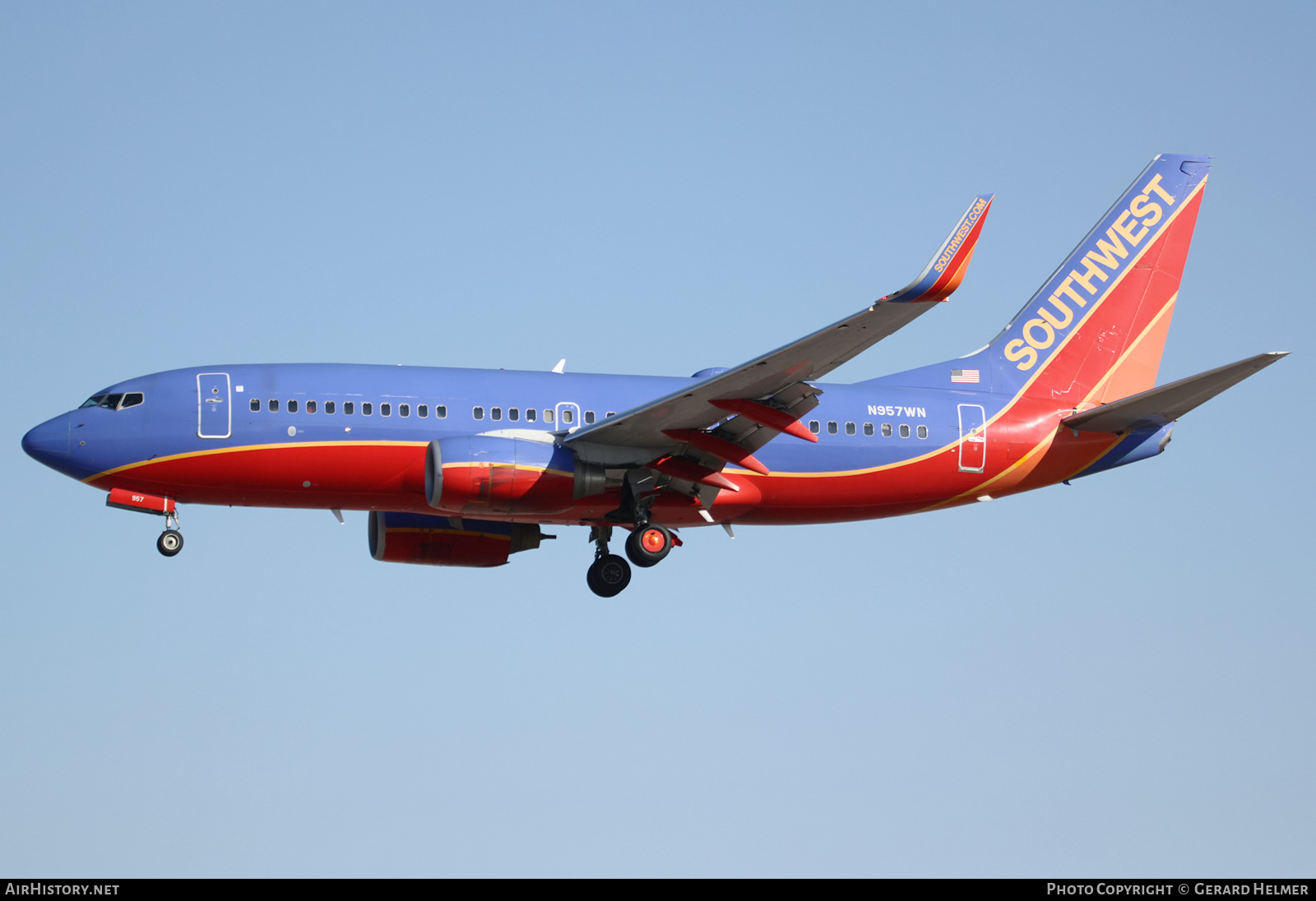 Aircraft Photo of N957WN | Boeing 737-7H4 | Southwest Airlines | AirHistory.net #184048