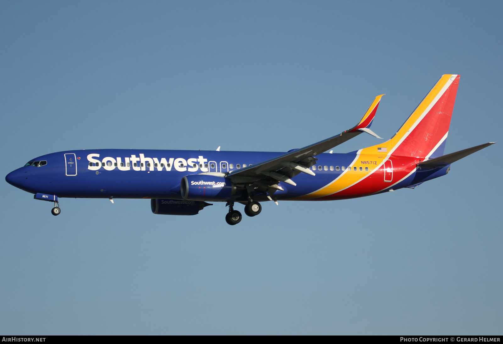 Aircraft Photo of N8571Z | Boeing 737-800 | Southwest Airlines | AirHistory.net #184051