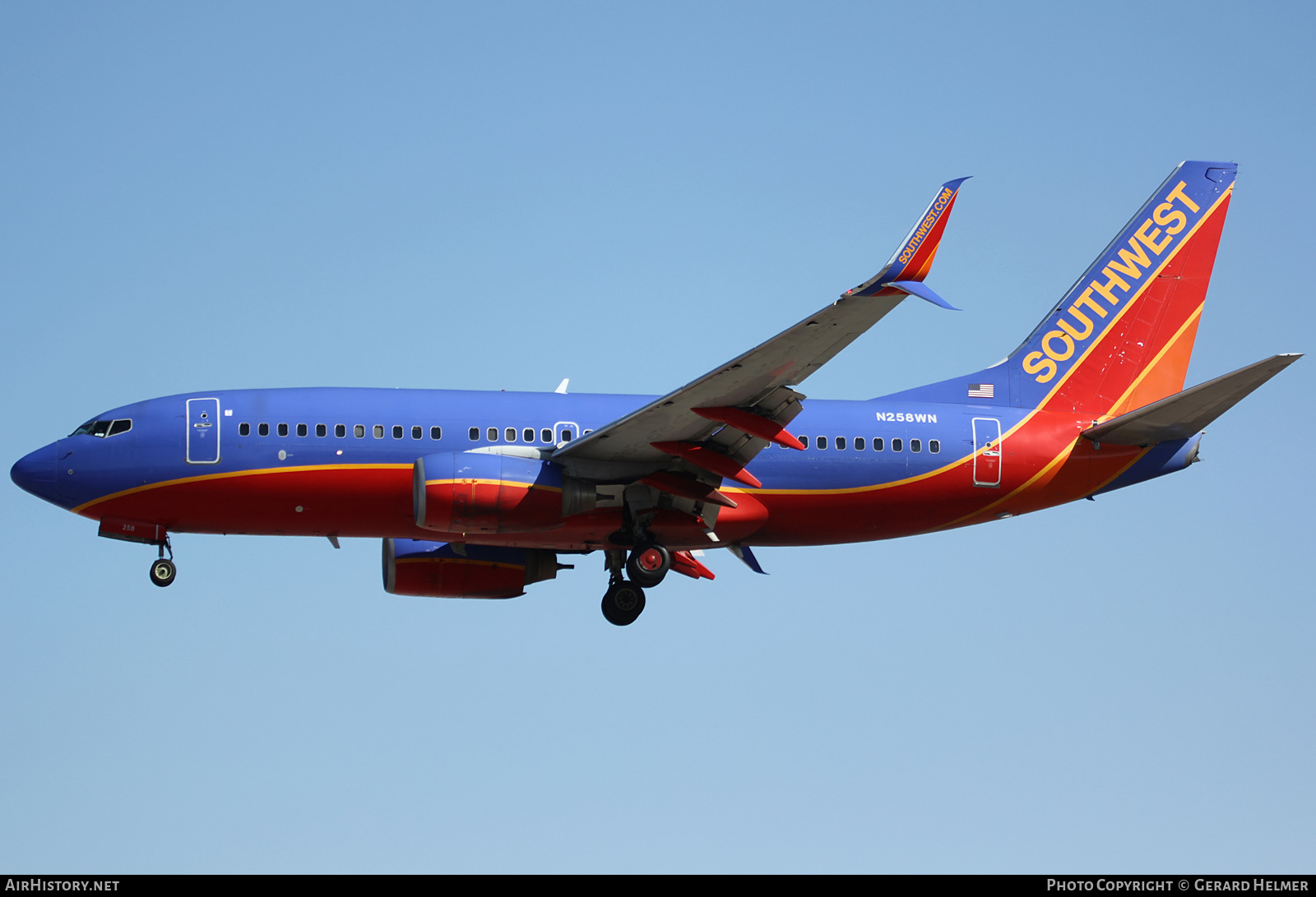 Aircraft Photo of N258WN | Boeing 737-7H4 | Southwest Airlines | AirHistory.net #184090