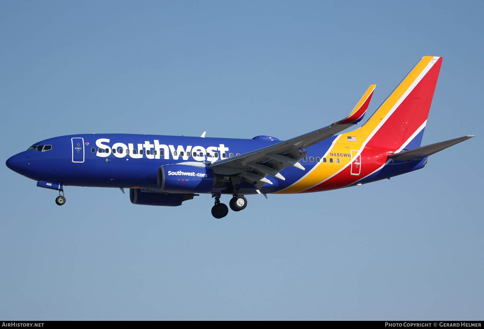 Aircraft Photo of N486WN | Boeing 737-7H4 | Southwest Airlines | AirHistory.net #184110