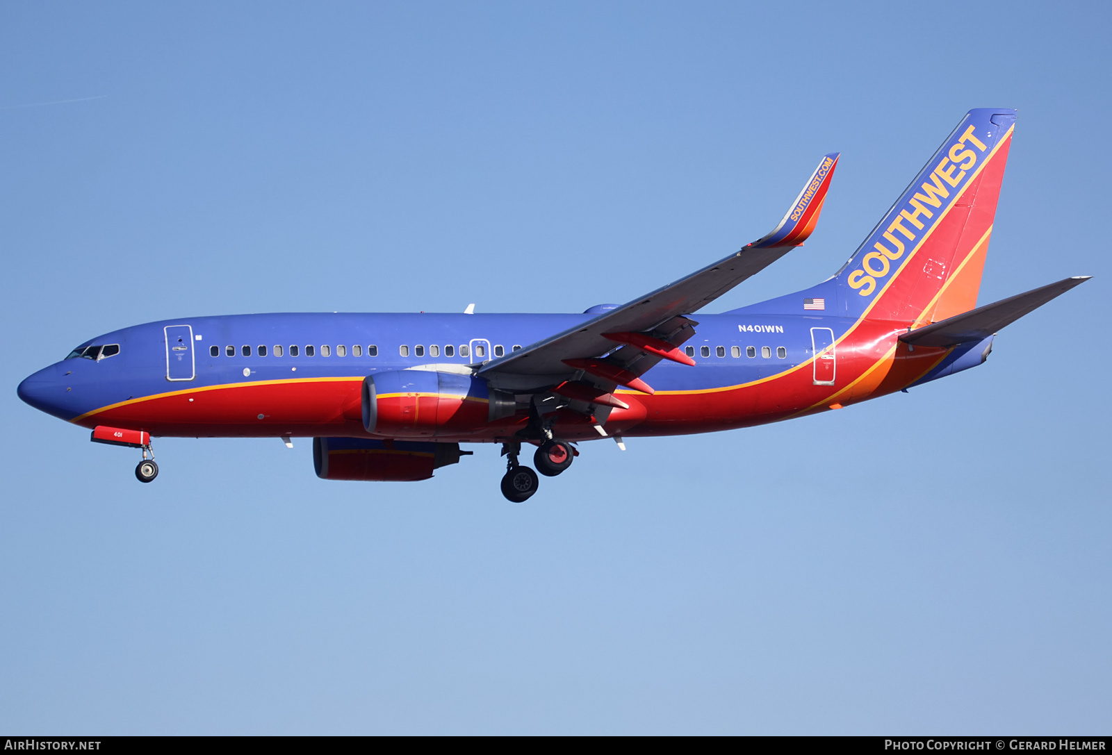 Aircraft Photo of N401WN | Boeing 737-7H4 | Southwest Airlines | AirHistory.net #184115