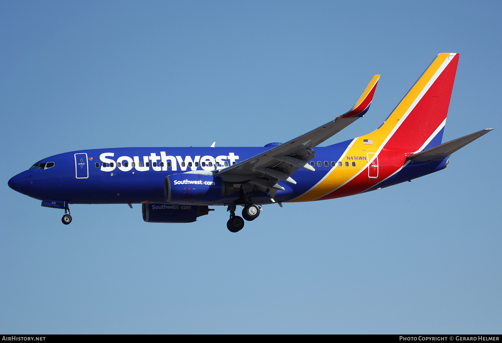 Aircraft Photo of N491WN | Boeing 737-7H4 | Southwest Airlines | AirHistory.net #184121