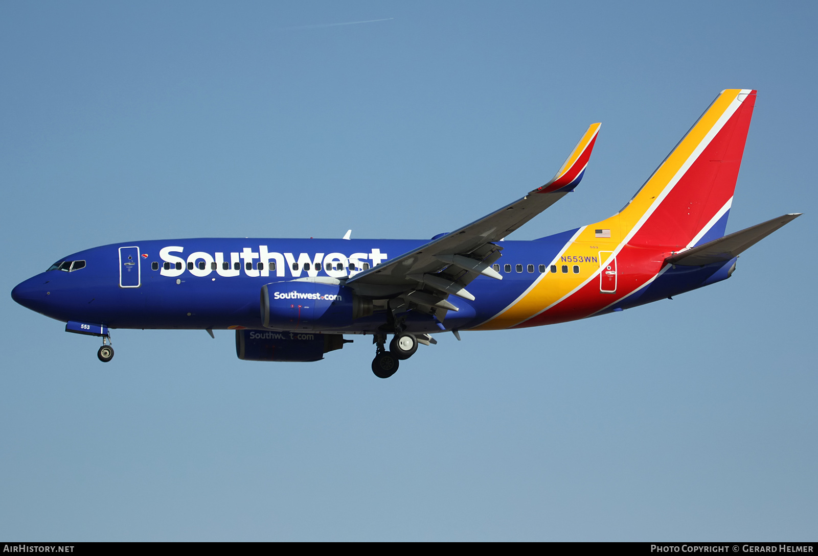 Aircraft Photo of N553WN | Boeing 737-7BX | Southwest Airlines | AirHistory.net #184149