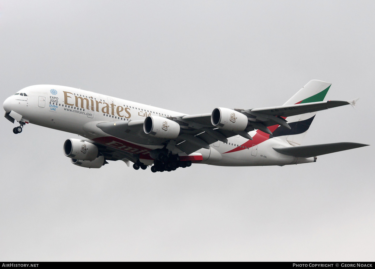 Aircraft Photo of A6-EDL | Airbus A380-861 | Emirates | AirHistory.net #184166