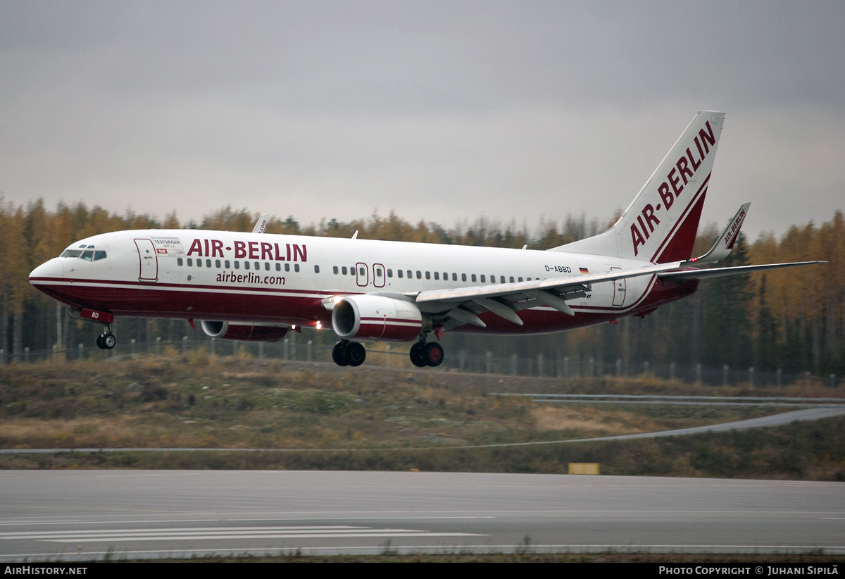 Aircraft Photo of D-ABBD | Boeing 737-86J | Air Berlin | AirHistory.net #184390