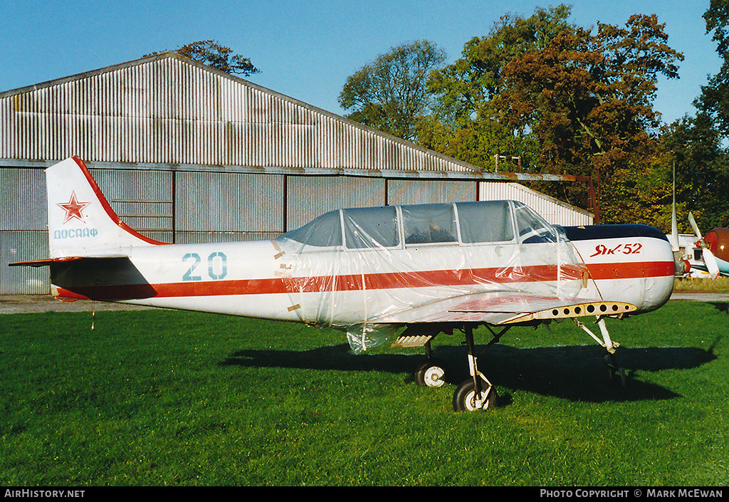 Aircraft Photo of 20 blue | Yakovlev Yak-52 | Russia - Air Force | AirHistory.net #184609