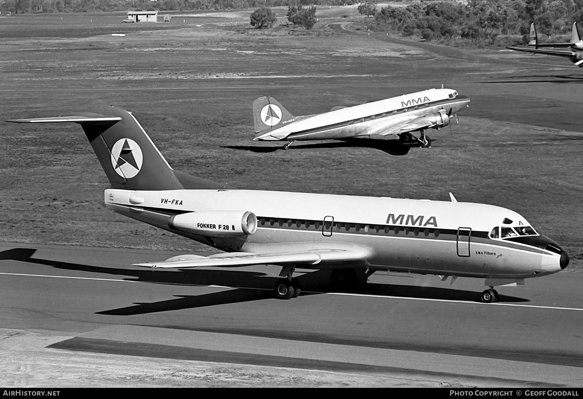 Aircraft Photo of VH-FKA | Fokker F28-1000 Fellowship | MacRobertson Miller Airlines - MMA | AirHistory.net #184764
