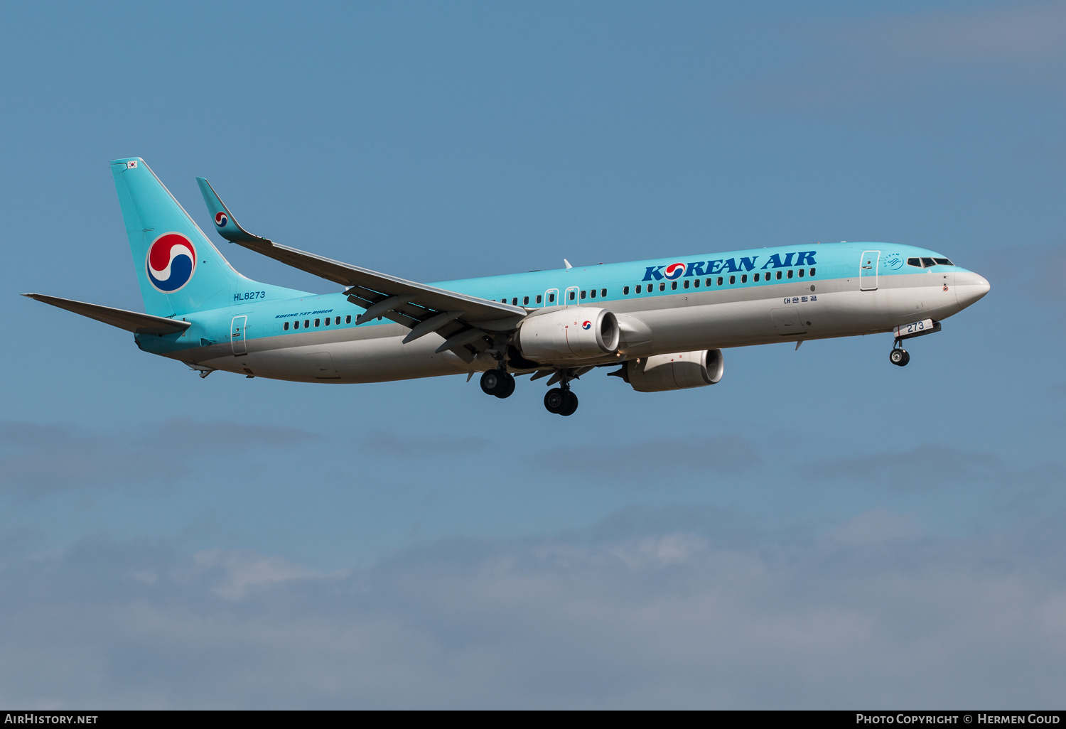 Aircraft Photo of HL8273 | Boeing 737-9B5/ER | Korean Air | AirHistory.net #185142