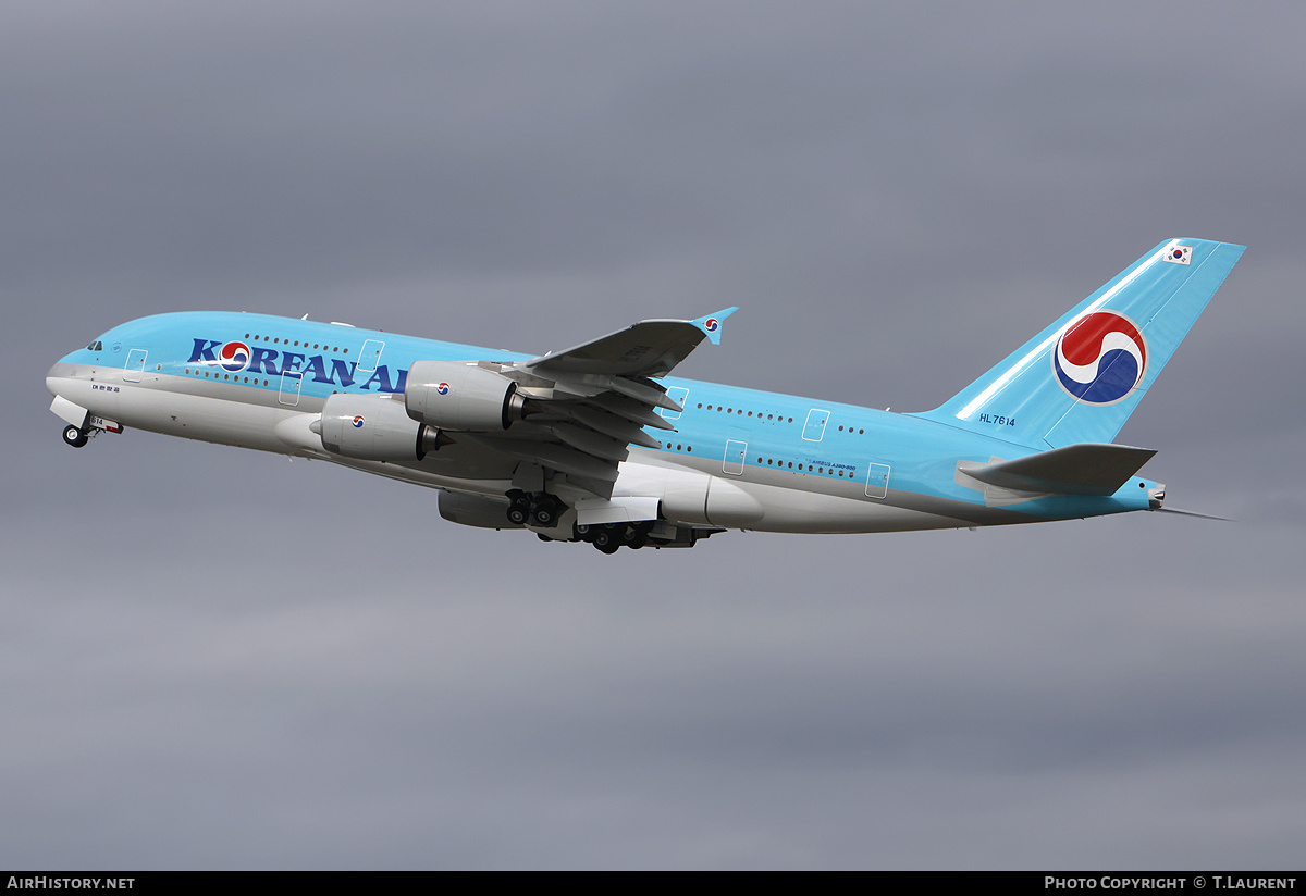 Aircraft Photo of HL7614 | Airbus A380-861 | Korean Air | AirHistory.net #185241