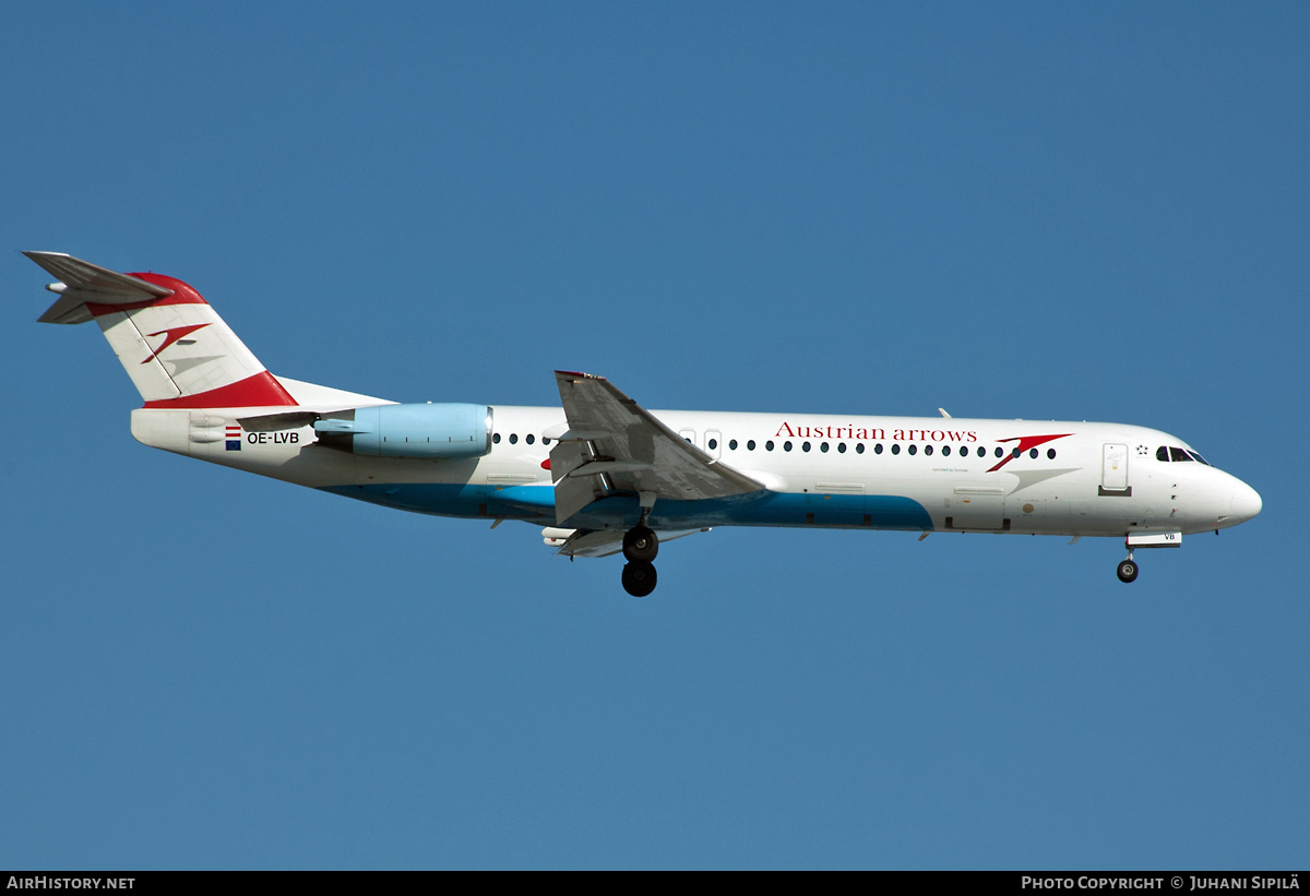 Aircraft Photo of OE-LVB | Fokker 100 (F28-0100) | Austrian Arrows | AirHistory.net #185330