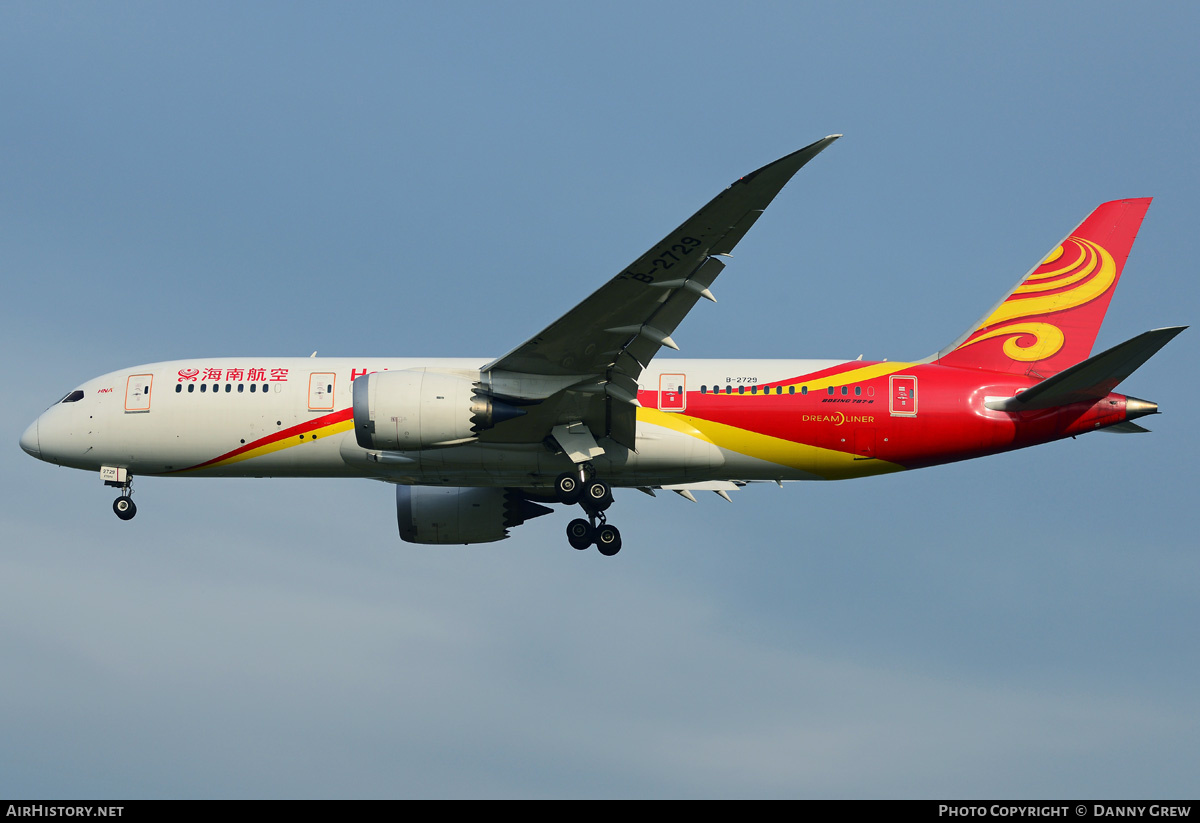 Aircraft Photo of B-2729 | Boeing 787-8 Dreamliner | Hainan Airlines | AirHistory.net #185751