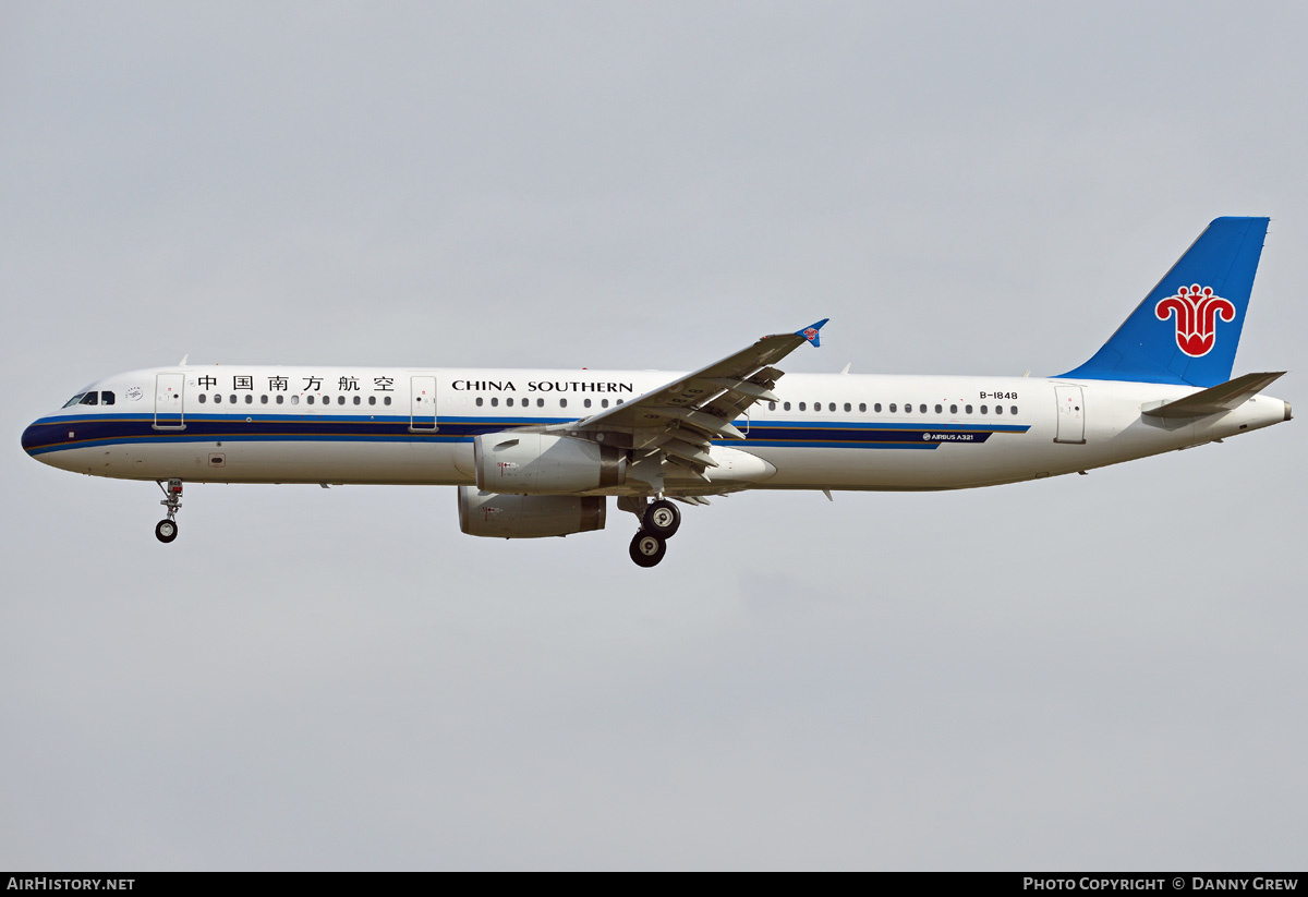 Aircraft Photo of B-1848 | Airbus A321-231 | China Southern Airlines | AirHistory.net #185827