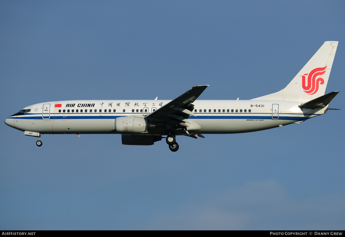 Aircraft Photo of B-5431 | Boeing 737-86N | Air China | AirHistory.net #186046