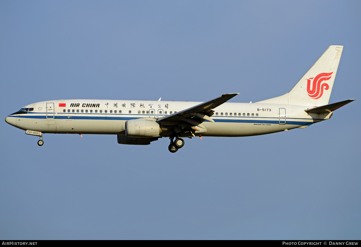 Aircraft Photo of B-5173 | Boeing 737-8Q8 | Air China | AirHistory.net #186058