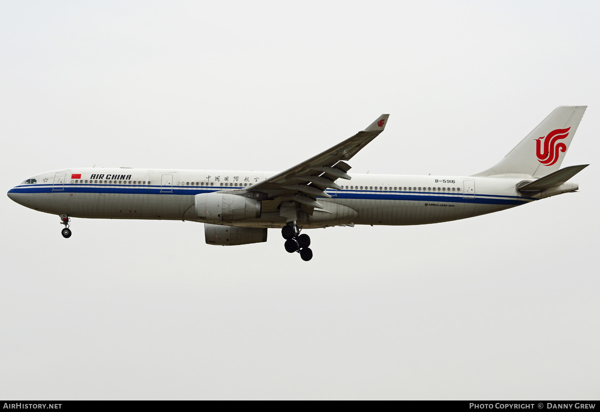 Aircraft Photo of B-5916 | Airbus A330-343E | Air China | AirHistory.net #186066