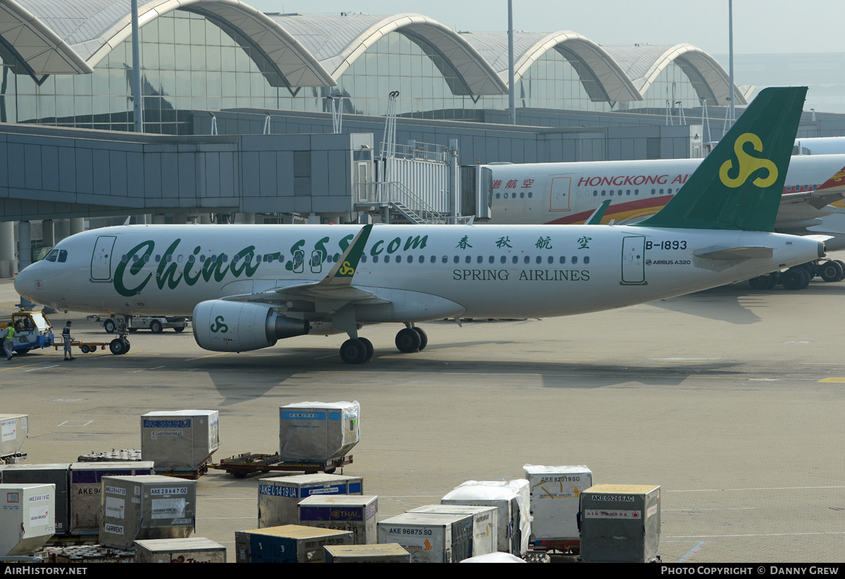 Aircraft Photo of B-1893 | Airbus A320-214 | Spring Airlines | AirHistory.net #186380
