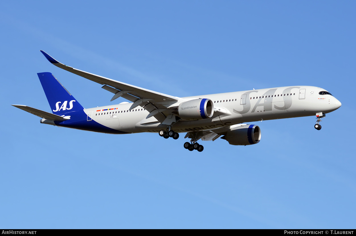 Aircraft Photo of F-WZHJ | Airbus A350-941 | Scandinavian Airlines - SAS | AirHistory.net #186438