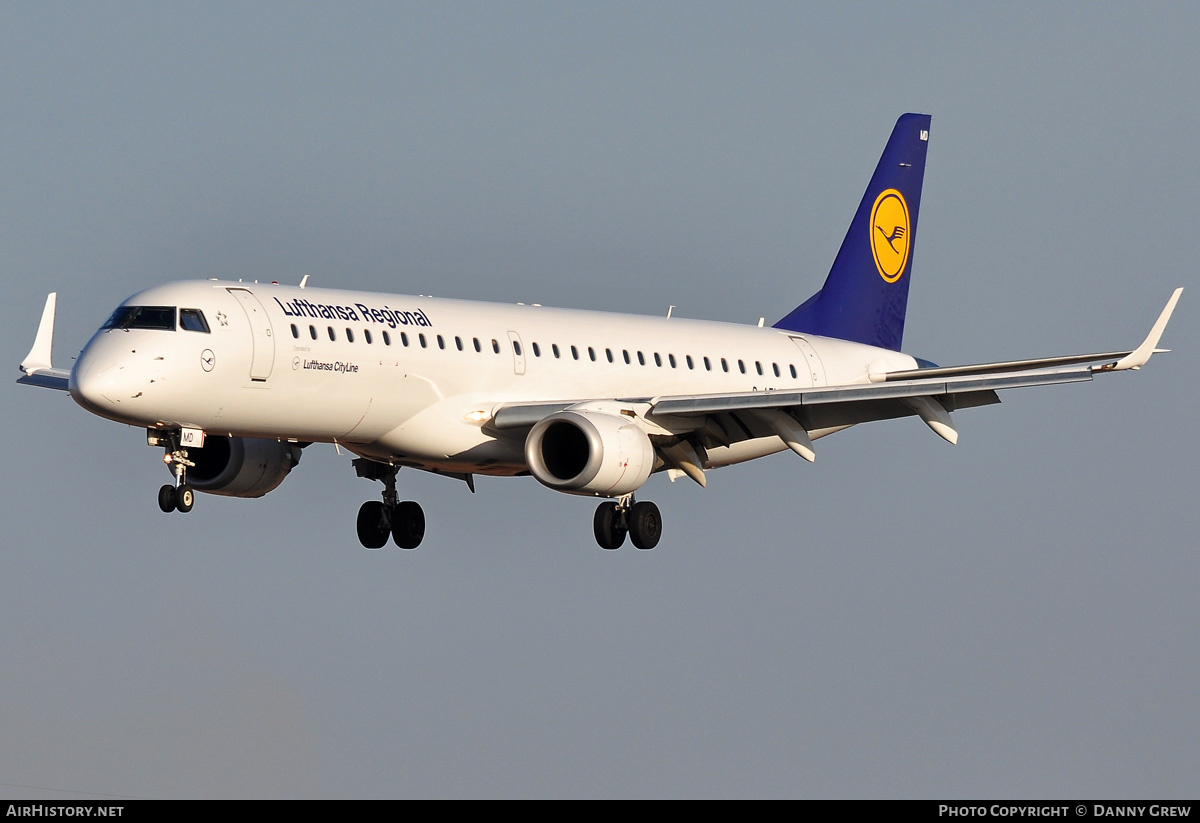 Aircraft Photo of D-AEMD | Embraer 195LR (ERJ-190-200LR) | Lufthansa Regional | AirHistory.net #186716
