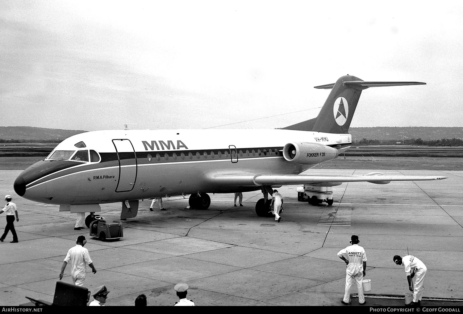 Aircraft Photo of VH-MMJ | Fokker F28-1000 Fellowship | MacRobertson Miller Airlines - MMA | AirHistory.net #186847