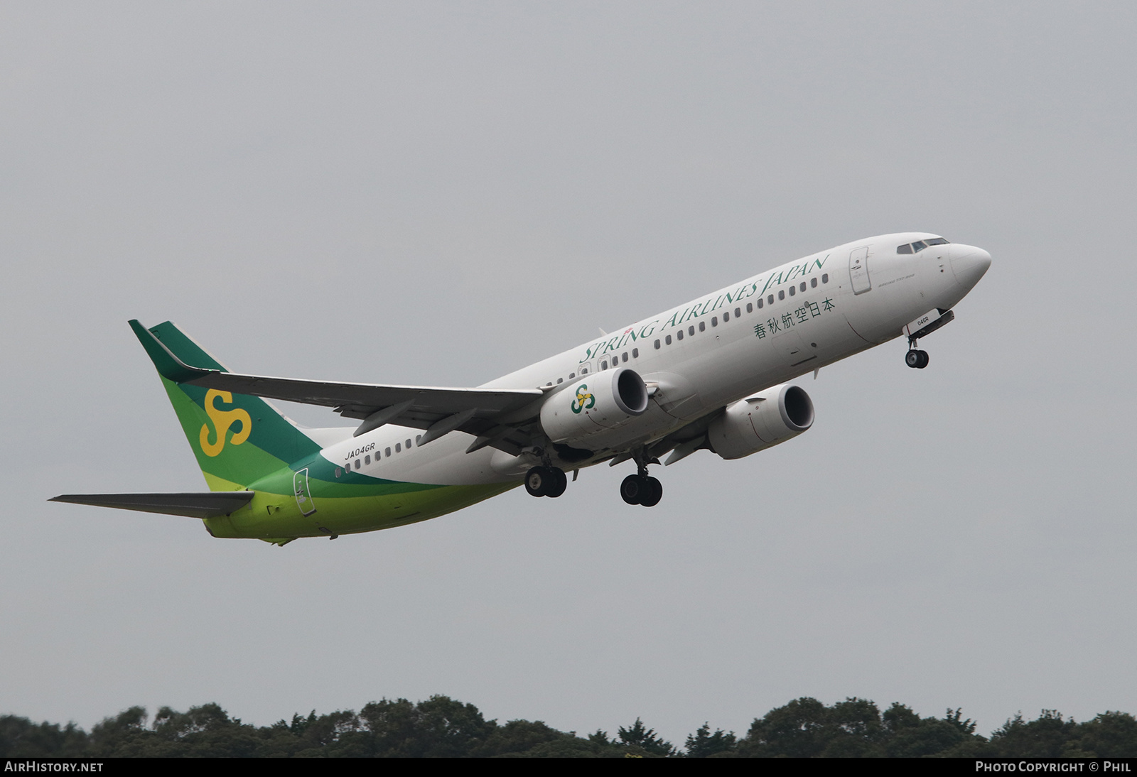 Aircraft Photo of JA04GR | Boeing 737-800 | Spring Airlines Japan | AirHistory.net #186907