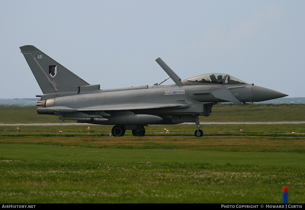 Aircraft Photo of ZJ912 | Eurofighter EF-2000 Typhoon F2 | UK - Air Force | AirHistory.net #187748