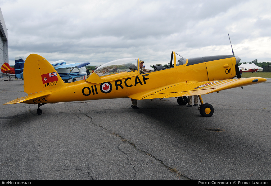 Aircraft Photo of CF-CYE / 18011 | De Havilland Canada DHC-1B-2-S3 Chipmunk | Canada - Air Force | AirHistory.net #188244