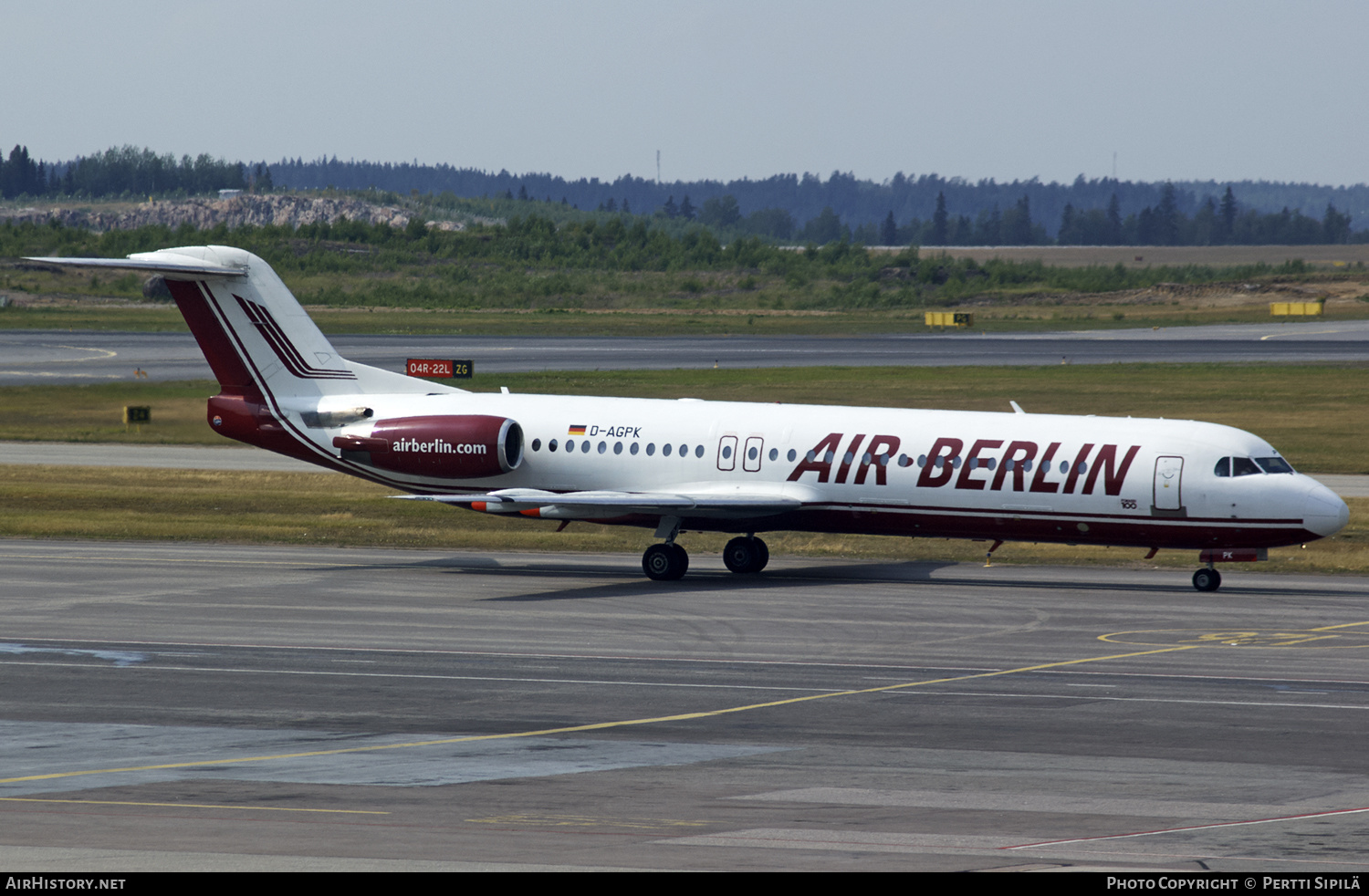 Aircraft Photo of D-AGPK | Fokker 100 (F28-0100) | Air Berlin | AirHistory.net #188860