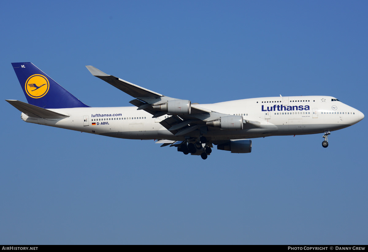 Aircraft Photo of D-ABVL | Boeing 747-430 | Lufthansa | AirHistory.net #188898