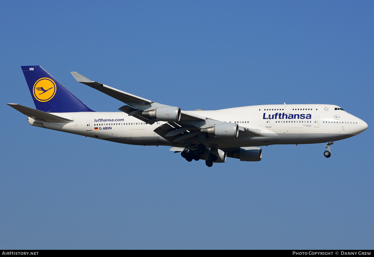 Aircraft Photo of D-ABVN | Boeing 747-430 | Lufthansa | AirHistory.net #189009