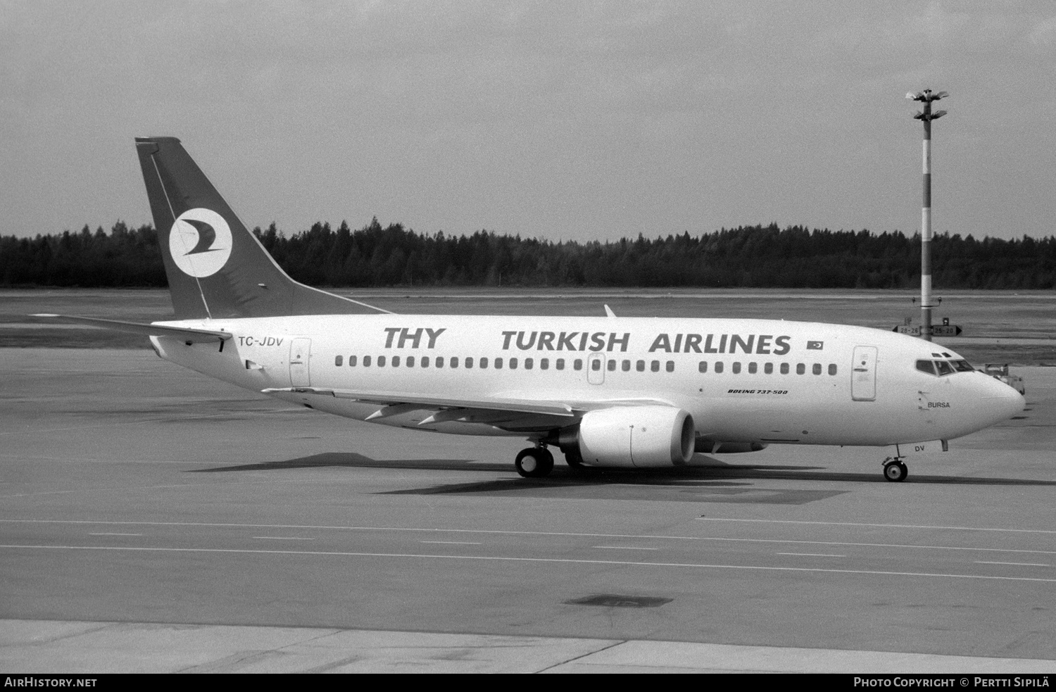 Aircraft Photo of TC-JDV | Boeing 737-5Y0 | THY Türk Hava Yolları - Turkish Airlines | AirHistory.net #189053