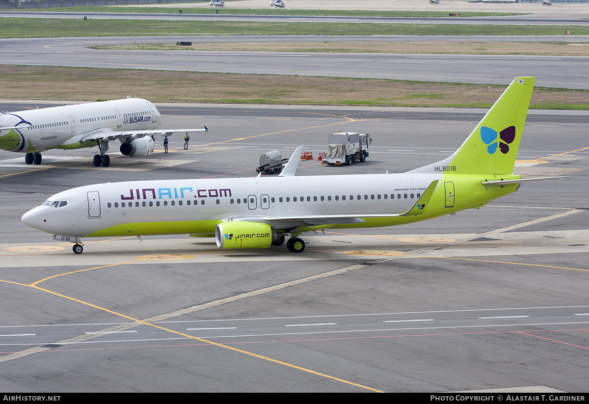 Aircraft Photo of HL8016 | Boeing 737-8SH | Jin Air | AirHistory.net #189067