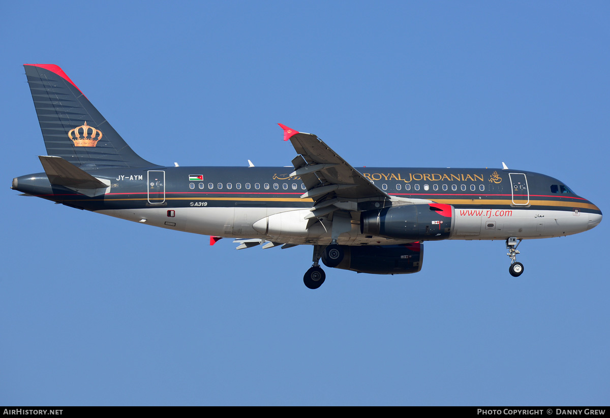 Aircraft Photo of JY-AYM | Airbus A319-132 | Royal Jordanian Airlines | AirHistory.net #189125