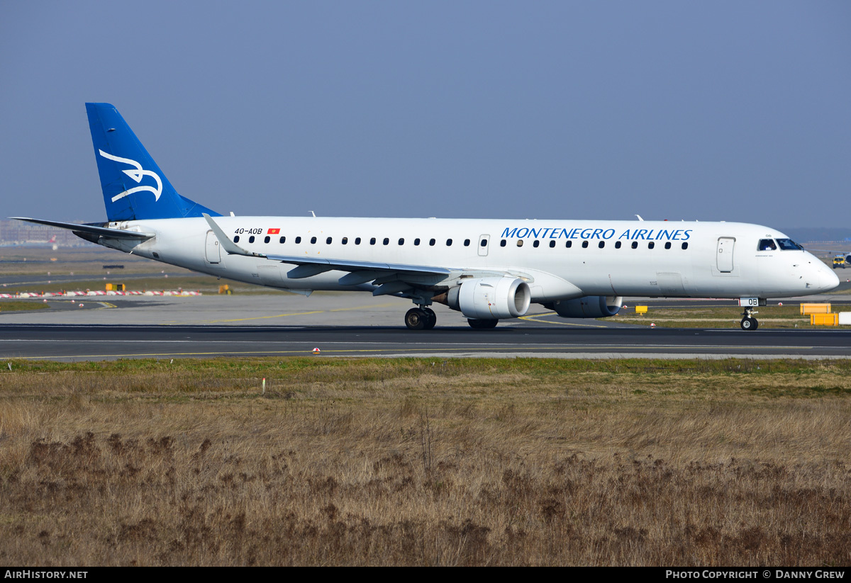 Aircraft Photo of 4O-AOB | Embraer 195LR (ERJ-190-200LR) | Montenegro Airlines | AirHistory.net #189138