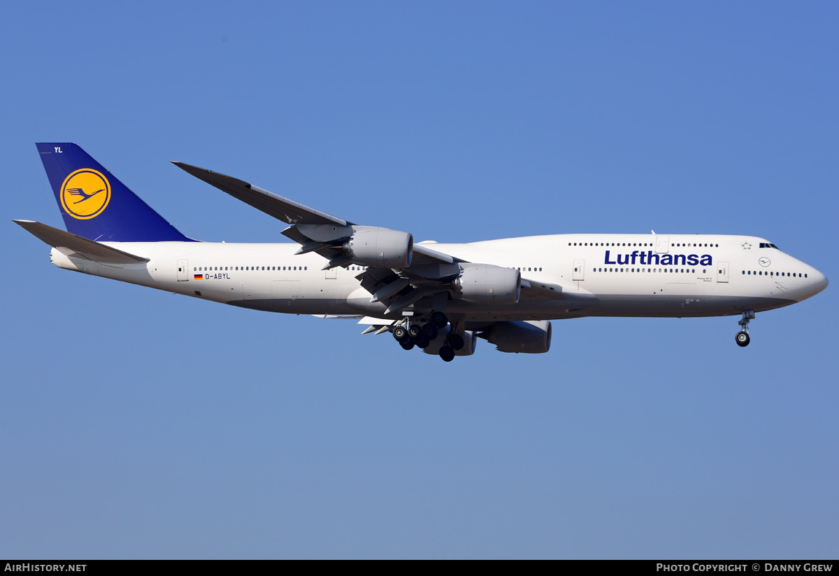 Aircraft Photo of D-ABYL | Boeing 747-830 | Lufthansa | AirHistory.net #189144