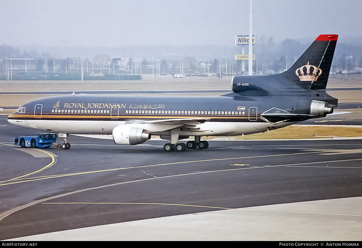Aircraft Photo of JY-AGD | Lockheed L-1011-385-3 TriStar 500 | Royal Jordanian Airlines | AirHistory.net #189482