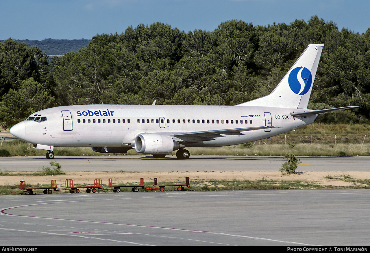 Aircraft Photo of OO-SBX | Boeing 737-3M8 | Sobelair | AirHistory.net #189607