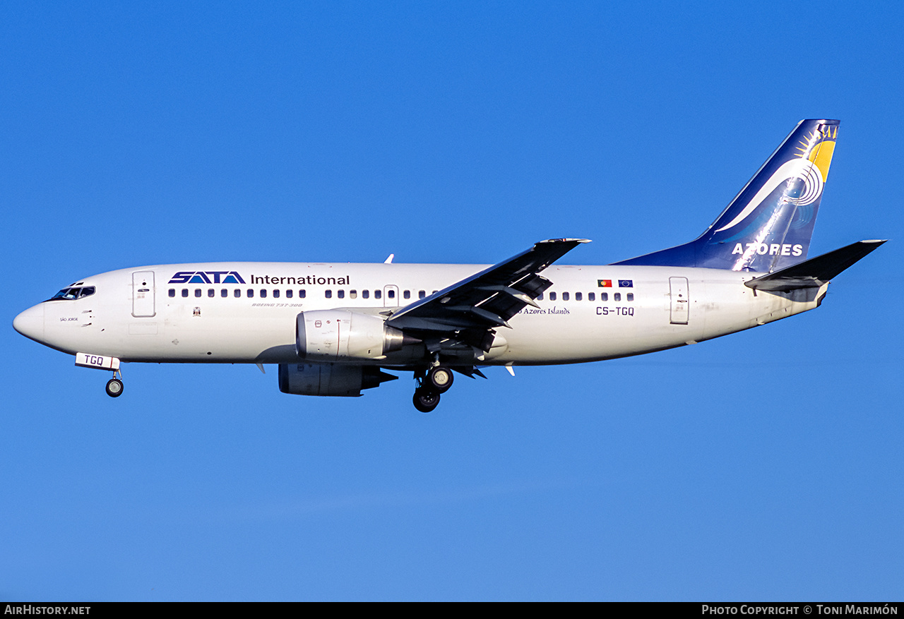 Aircraft Photo of CS-TGQ | Boeing 737-36N | SATA Internacional | AirHistory.net #189612