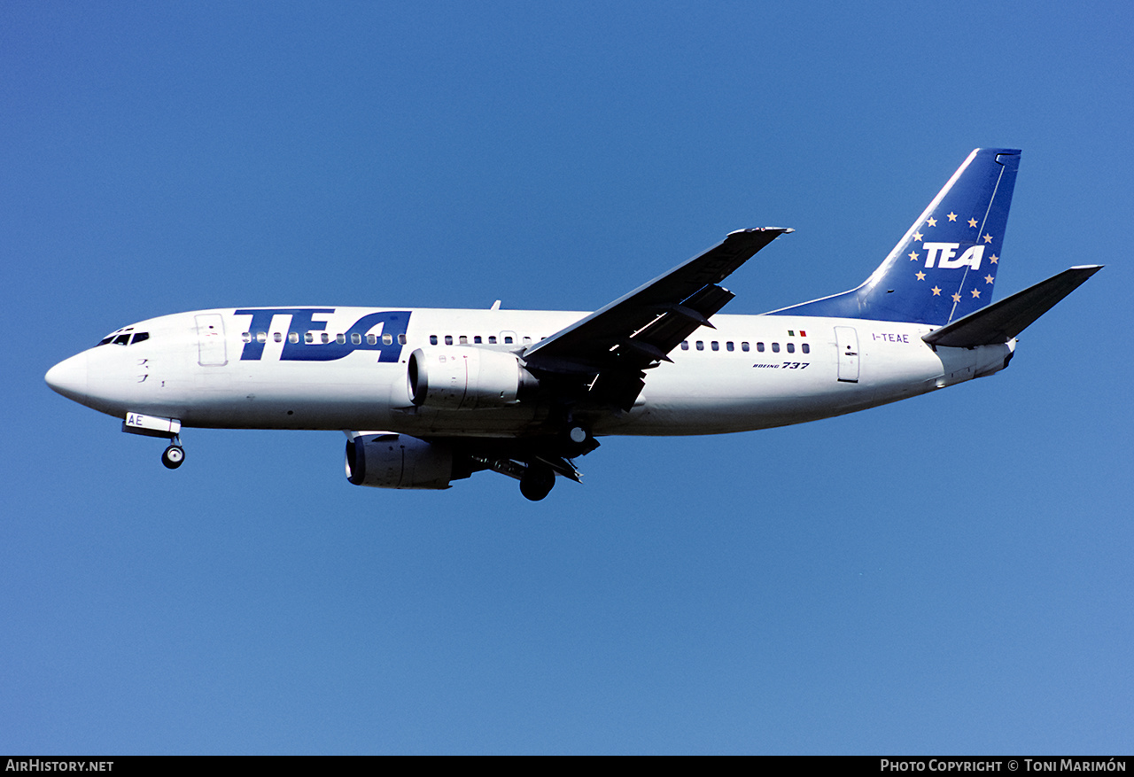 Aircraft Photo of I-TEAE | Boeing 737-3M8 | TEA - Trans European Airways | AirHistory.net #189627