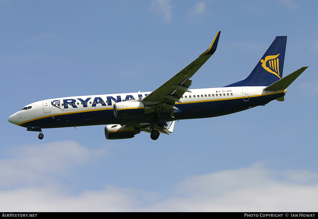 Aircraft Photo of EI-DPE | Boeing 737-8AS | Ryanair | AirHistory.net #189716