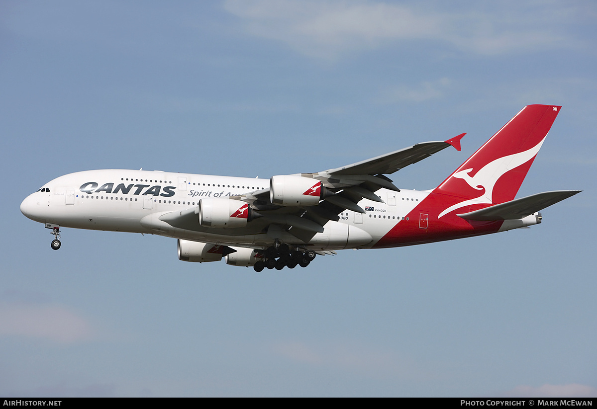 Aircraft Photo of VH-OQB | Airbus A380-842 | Qantas | AirHistory.net #190495