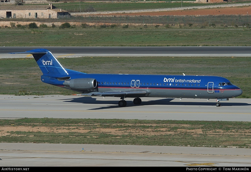 Aircraft Photo of G-BXWE | Fokker 100 (F28-0100) | BMI - British Midland International | AirHistory.net #191237