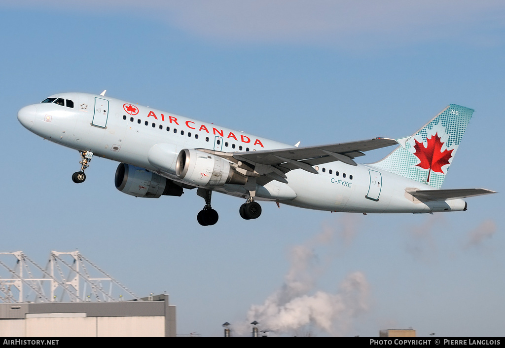 Aircraft Photo of C-FYKC | Airbus A319-114 | Air Canada | AirHistory.net #191619