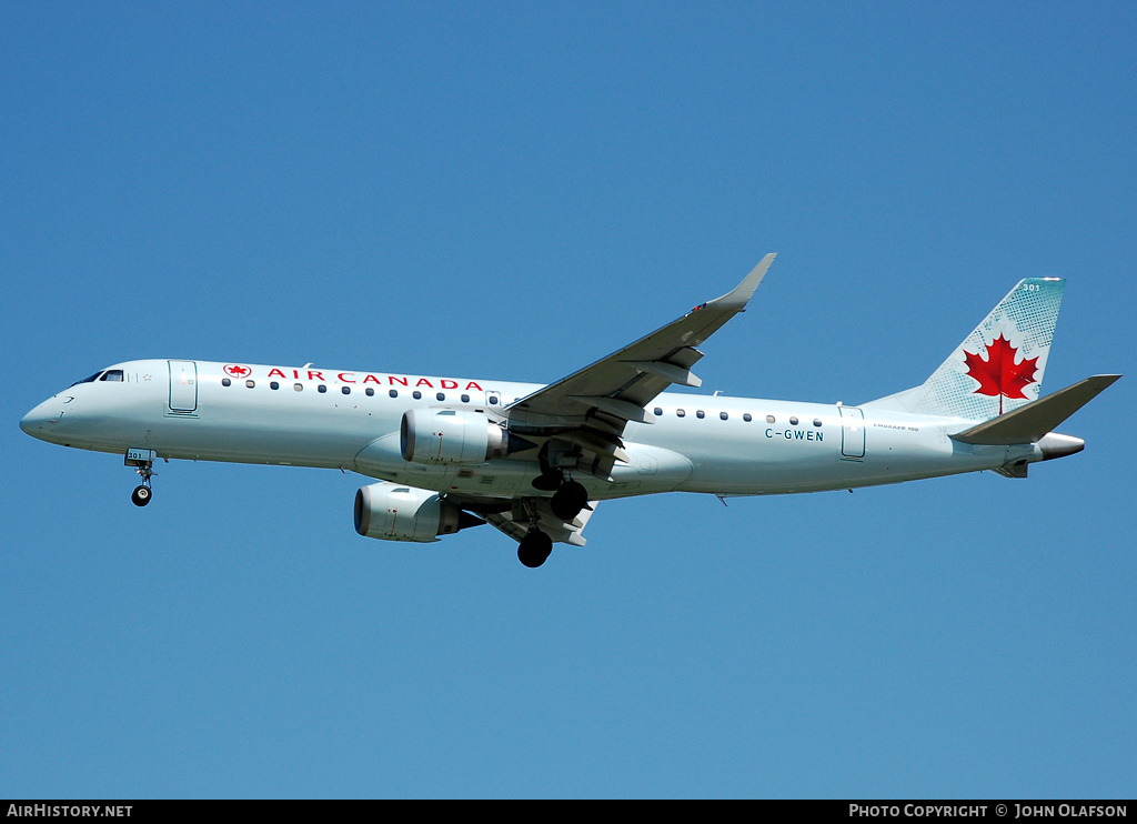 Aircraft Photo of C-GWEN | Embraer 190AR (ERJ-190-100IGW) | Air Canada | AirHistory.net #191666