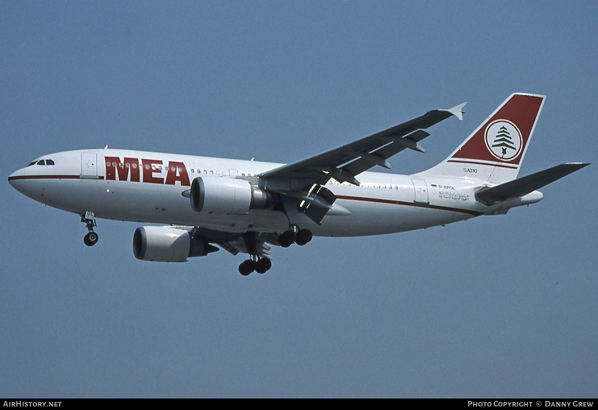 Aircraft Photo of D-APOL | Airbus A310-304 | MEA - Middle East Airlines | AirHistory.net #191696