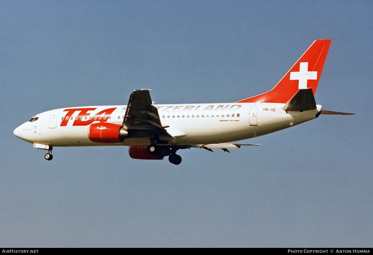 Aircraft Photo of HB-IIE | Boeing 737-3Q8 | TEA Switzerland - Trans European Airways | AirHistory.net #191751