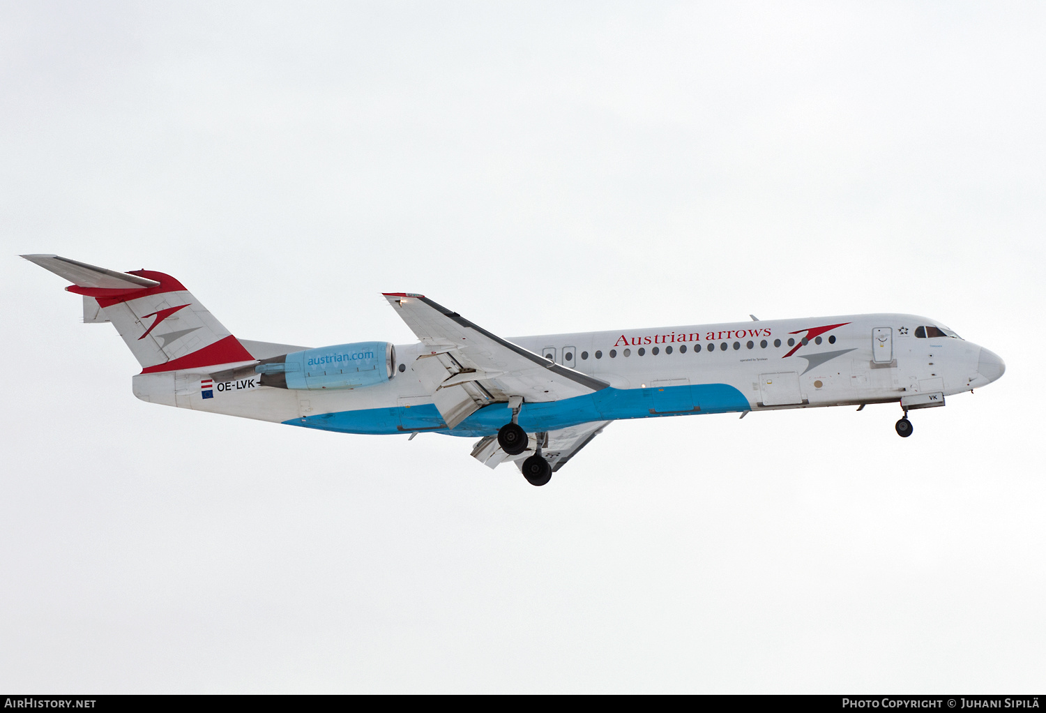 Aircraft Photo of OE-LVK | Fokker 100 (F28-0100) | Austrian Arrows | AirHistory.net #192117