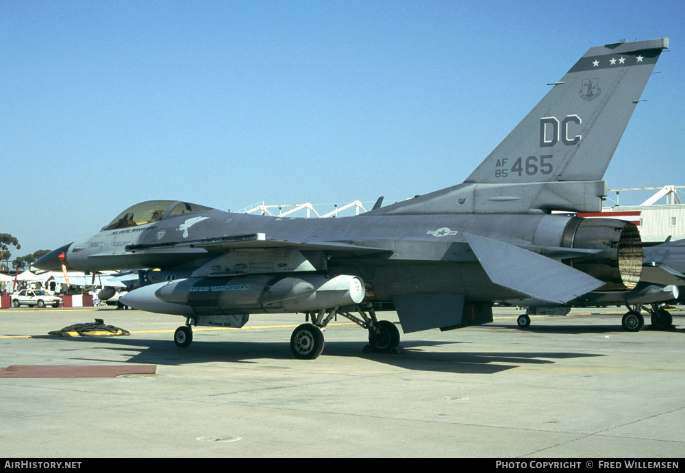 Aircraft Photo of 85-1465 / AF85-465 | General Dynamics F-16C Fighting Falcon | USA - Air Force | AirHistory.net #192249