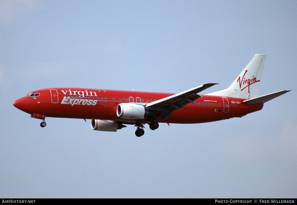 Aircraft Photo of OO-VEF | Boeing 737-430 | Virgin Express | AirHistory.net #192523