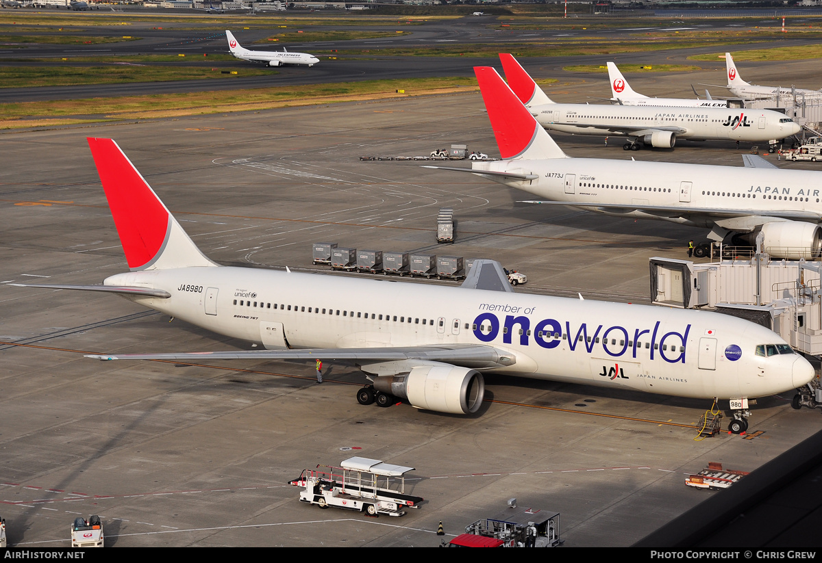 Aircraft Photo of JA8980 | Boeing 767-346 | Japan Airlines - JAL | AirHistory.net #192619