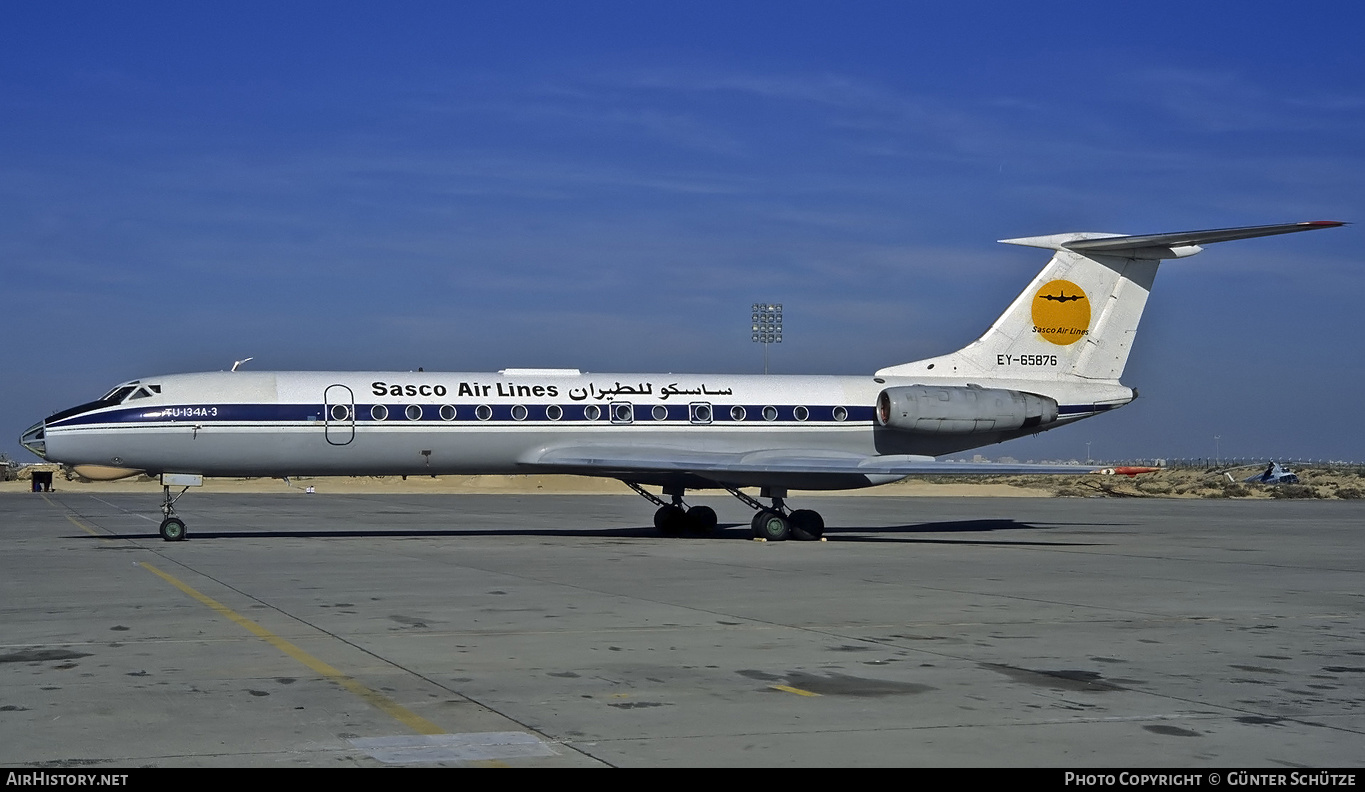 Aircraft Photo of EY-65876 | Tupolev Tu-134A-3 | Sasco Air Lines | AirHistory.net #192947